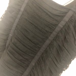 BCBGMaxazria Black Ruched Chiffon Top